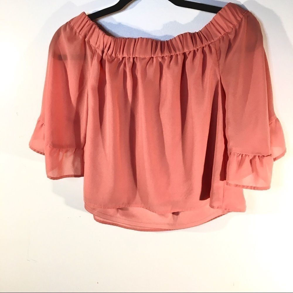 Express Ruffle off the shoulder Crop Top Size XS - Picture 5 of 10